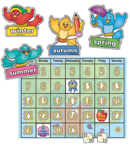 All Season Calendar Bulletin Board Set (70 pieces)