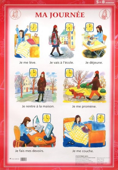 Ma Journee. 5-8 классы / Односторонний плакат (французский язык)