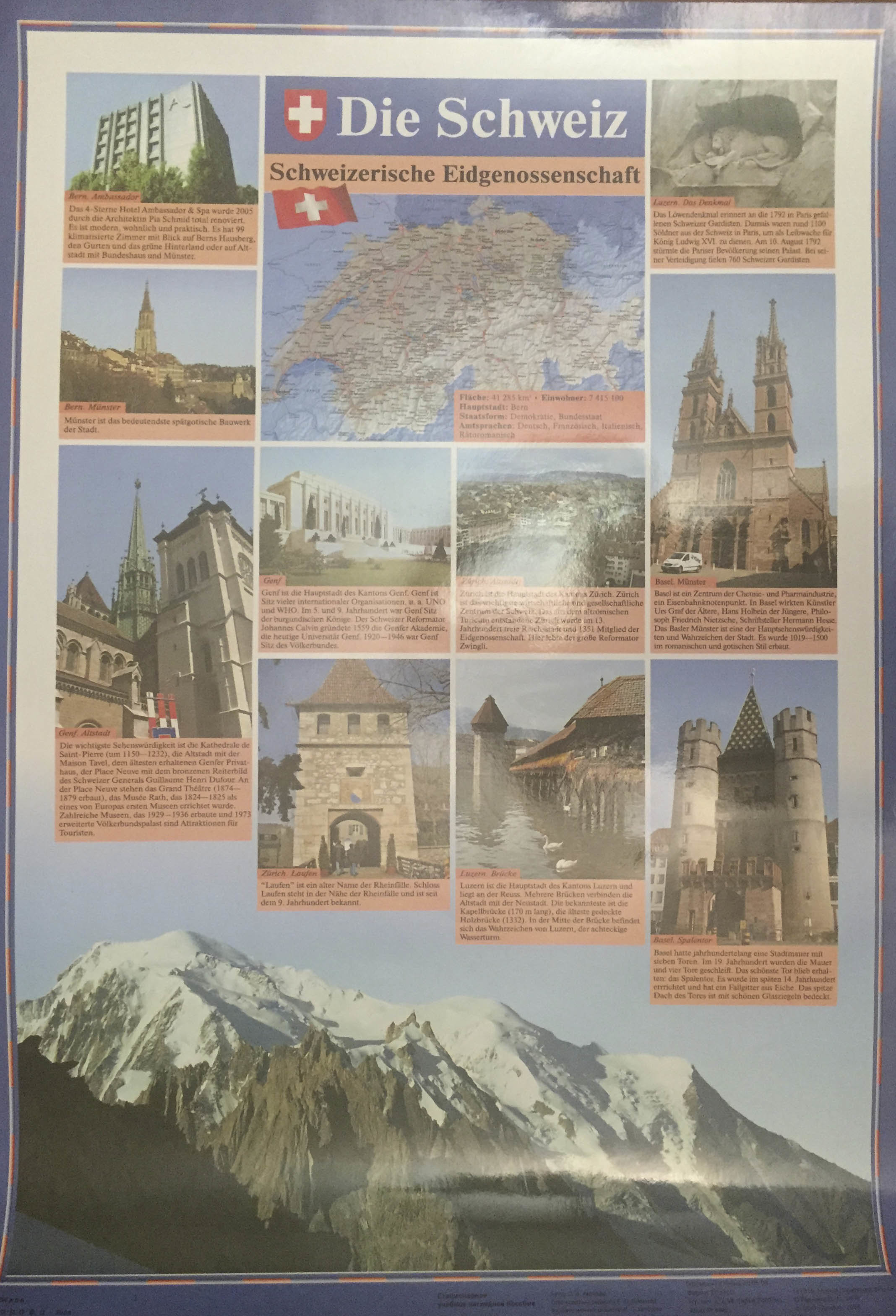 Швейцария. Берн / Двусторонний плакат (немецкий язык)