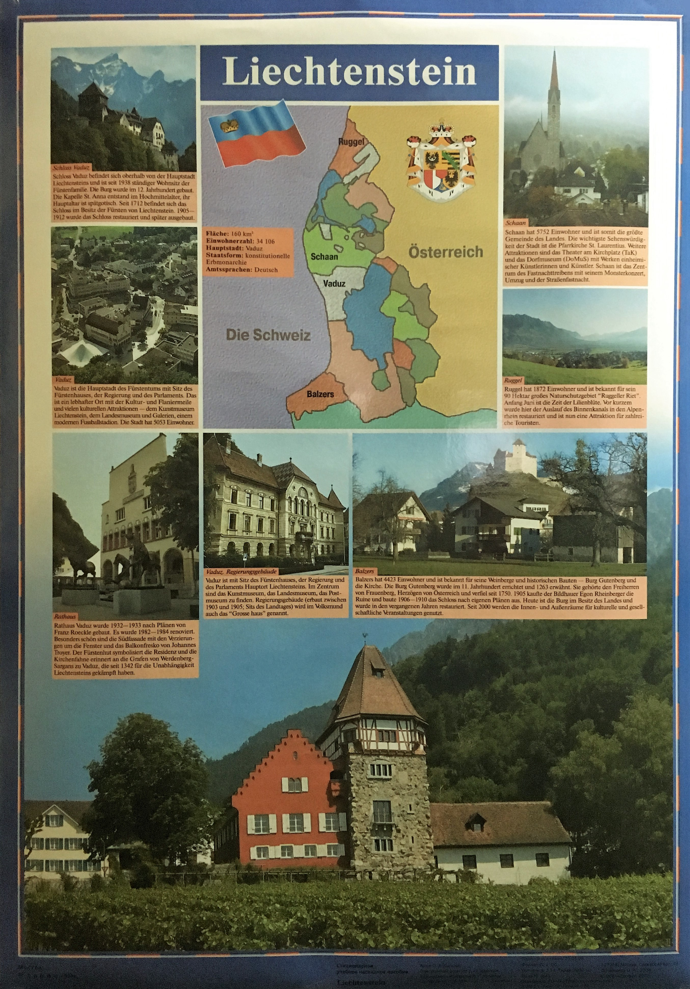 Лихтенштейн. Люксембург / Двусторонний плакат (немецкий язык)