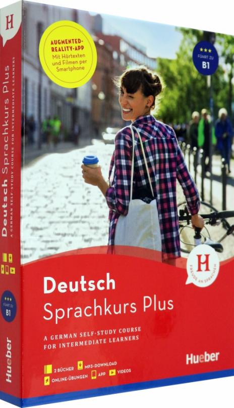 Hueber Sprachkurs Plus Deutsch B1 mit Audios und Videos online, App, Online-Übungen und Begleitbuch / Учебник + аудио + видео-онлайн + онлайн-упражнения + сопроводительное руководство