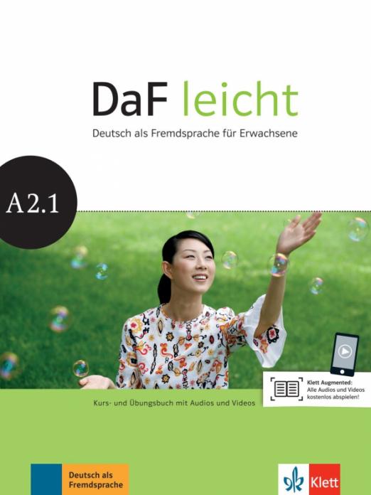 DaF leicht A2.1. Kurs- und Übungsbuch mit Audios und Videos / Учебник + рабочая тетрадь + аудио-, видео-материалы онлайн