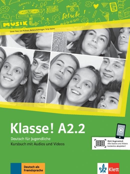 Klasse! A2.2 Kursbuch mit Audios und Videos / Учебник + аудио + видео